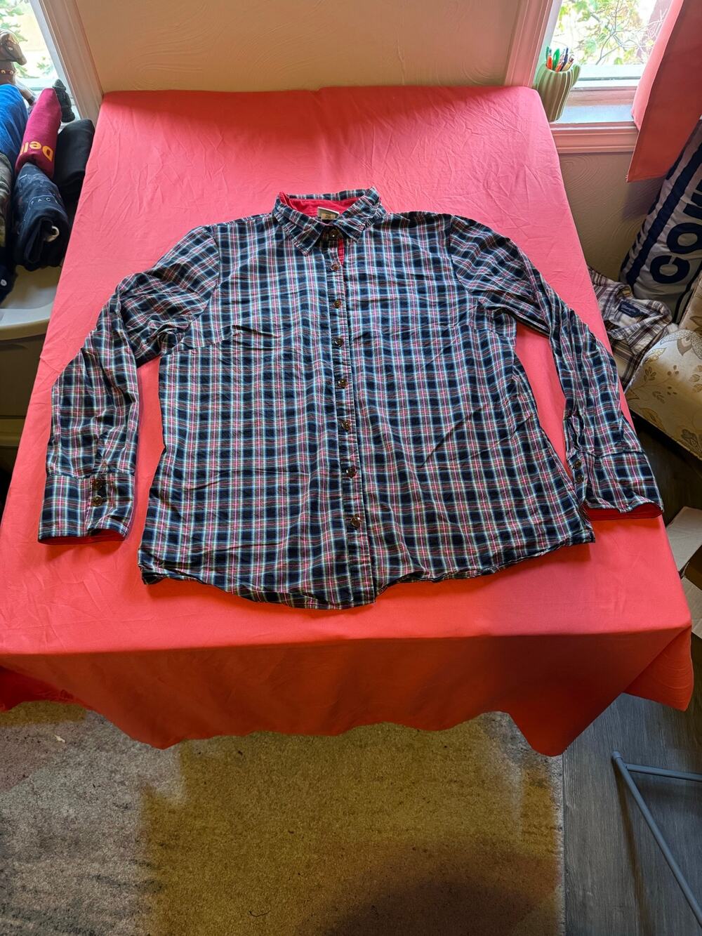 Haley & The Hound Plaid Button Down Shirt XL 100% Pima Cotton Preppy Coastal